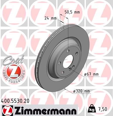 REAR DISC 320MM ZIMMERMANN MERC