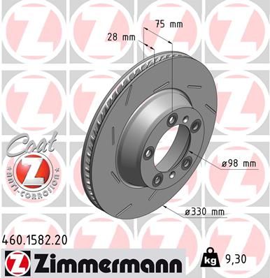 REAR DISC 330MM LH ZIMMERMANN PORSCHE