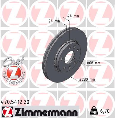 FRONT DISC ZIMMERMANN RANAULT