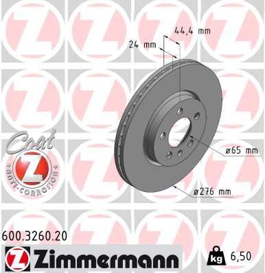FRONT DISC 276MM ZIMMERMANN VAG