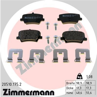 PADS REAR ZIMMERMANN VOLVO