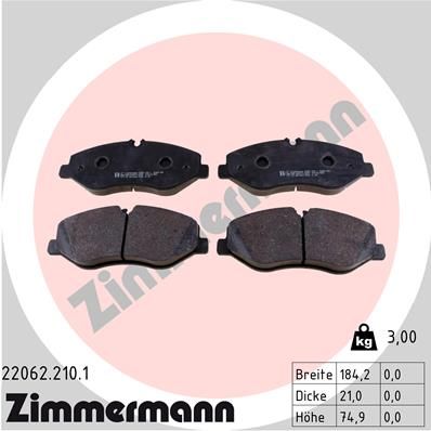 PADS FRONT ZIMMERMANN MERC
