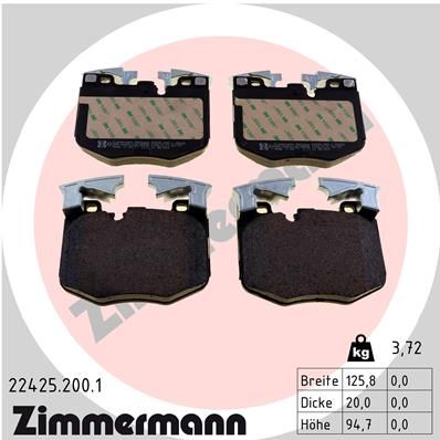 PADS FRONT ZIMMERMANN BMW