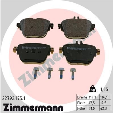 PADS REAR ZIMMERMANN MERC