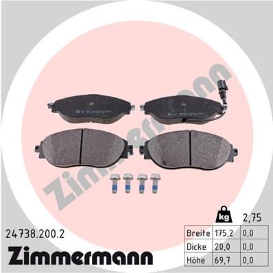 PADS FRONT ZIMMERMANN VAG