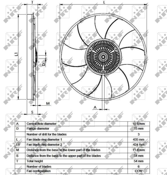 FAN CLUTCH + BLADE NRF MERC VAG