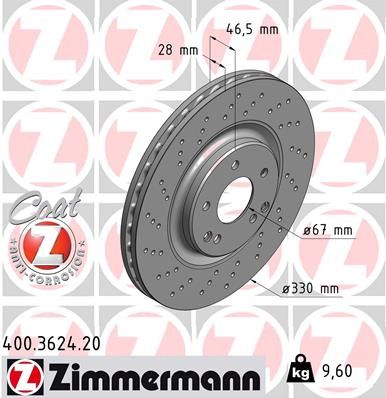 FRONT DISC 330MM XDRILLED ZIMMERMANN Mercedes