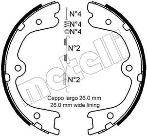 HAND BRAKE SHOE KIT METELLI MERC NISSAN