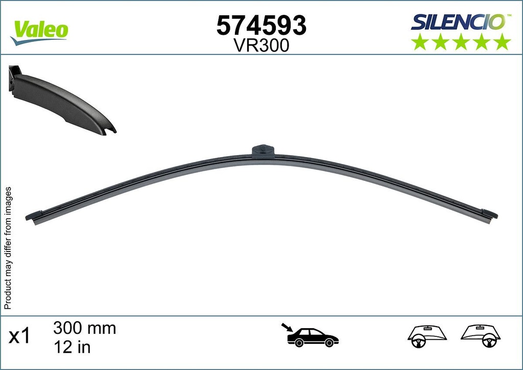 WIPER BLADE REAR VALEO BMW MERC VAG (574593)