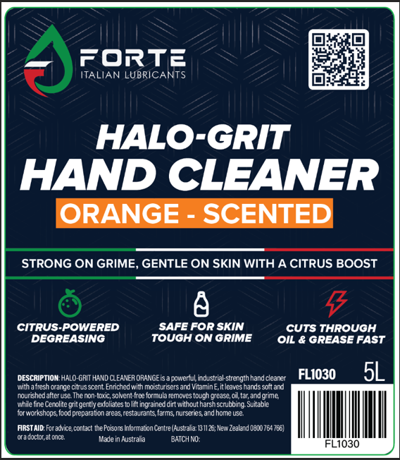 HALO-GRIT HAND CLEANER 5L FORTE ORANGE-SCENTED GRIT