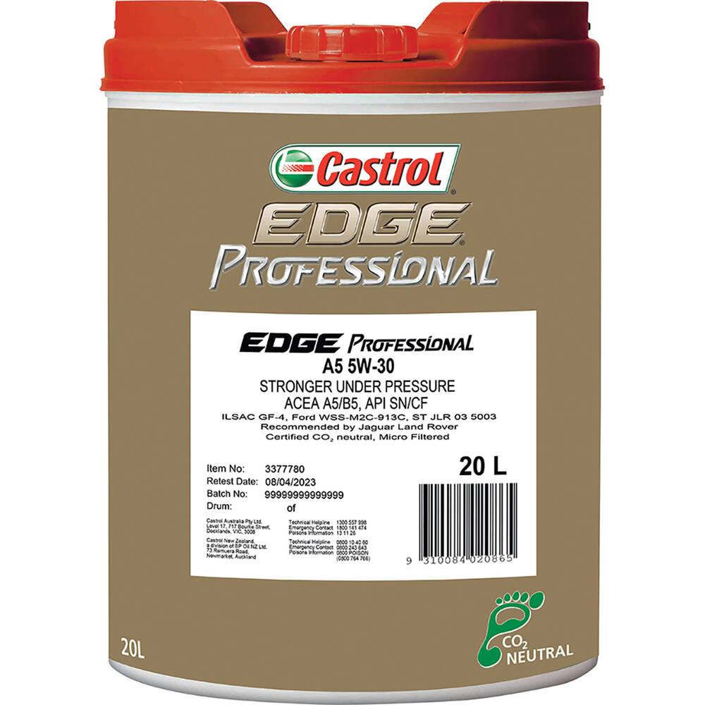 ENGINE OIL 20L 5W30 A5 EDGE PROFESSIONAL CASTROL