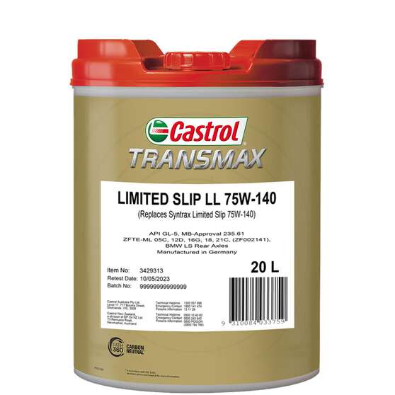 GEAR OIL 20L 75W140 LL GL5 TRANSMAX CASTROL