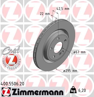 REAR DISC 295MM ZIMMERMANN MERC