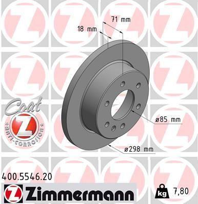 BRAKE DISC REAR 298MM ZIMMERMANN MERC