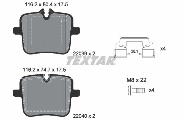 REAR PADS TEXTAR BMW