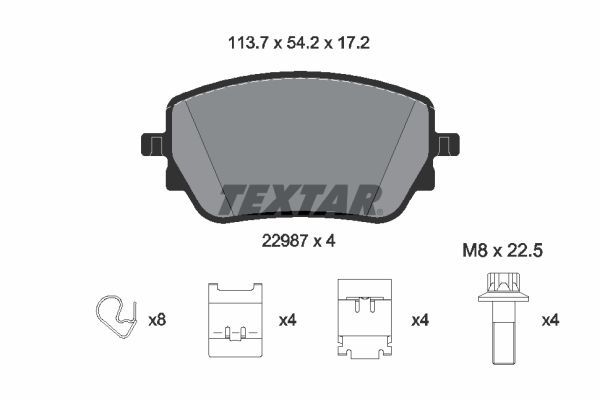 REAR PADS TEXTAR MERC