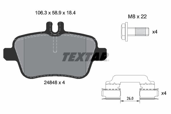 REAR PADS TEXTAR MERC