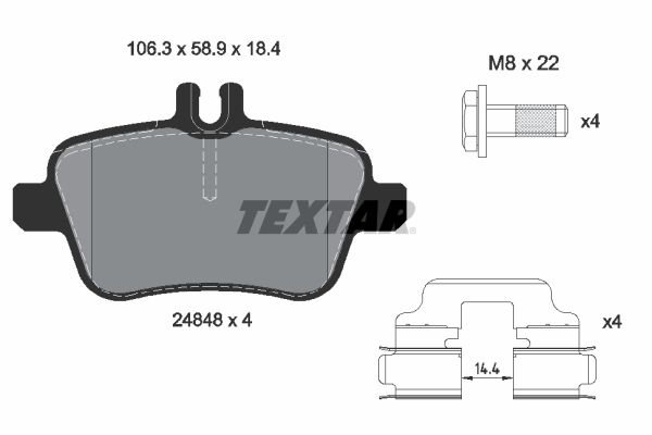 REAR PADS TEXTAR MERC