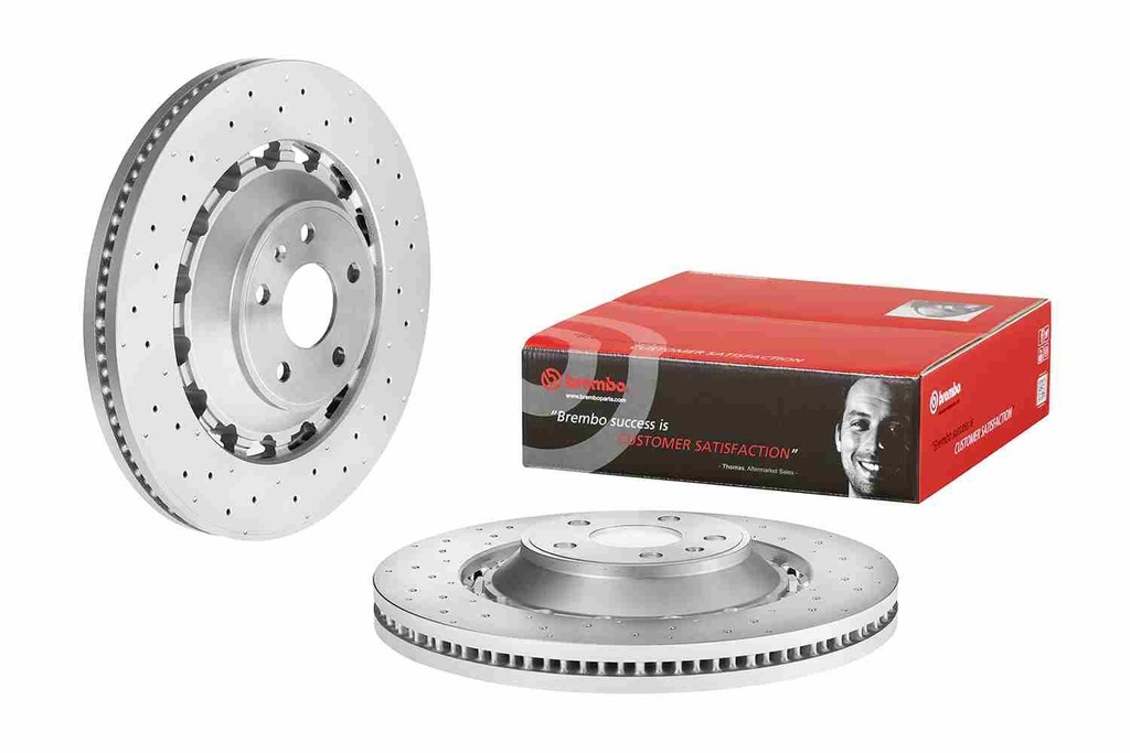 FRONT DISC 370MM X/DRILLED BREMBO VAG DUAL-CAST