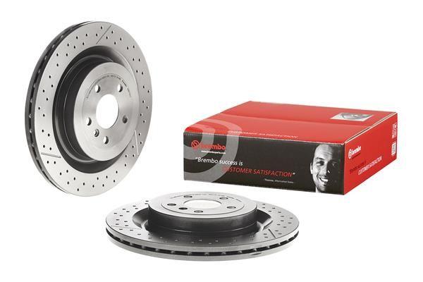 BRAKE DISC REAR 345MM BREMBO MERC (CROSS DRILLED - SLOTTED)