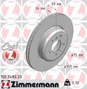 REAR DISC 345MM ZIMMERMANN BMW 1 PCE DISC