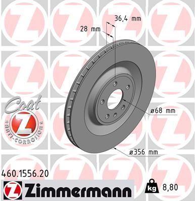BRAKE DISC REAR 356MM ZIMMERMANN PORSCHE