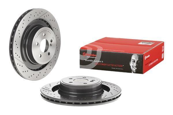 BRAKE DISC REAR 360MM BREMBO MERC (CROSS DRILLED - SLOTTED)
