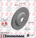 BRAKE DISC REAR 365MM ZIMMERMANN MERC (CROSS DRILLED)