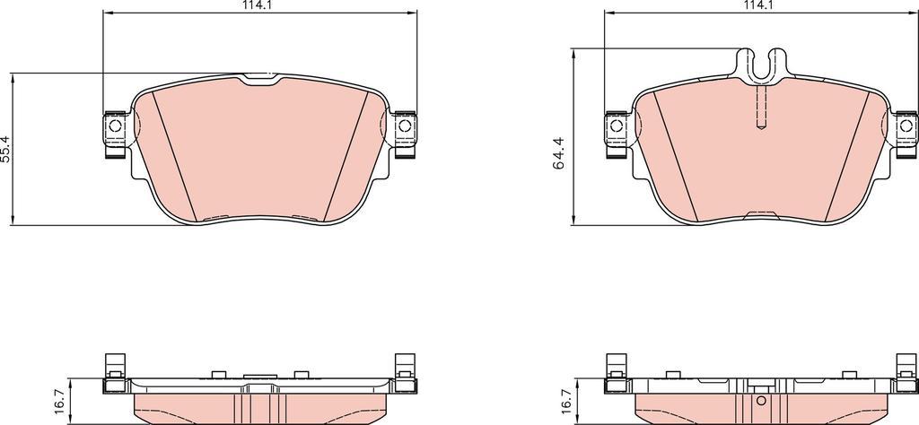 BRAKE PADS REAR TRW MERC