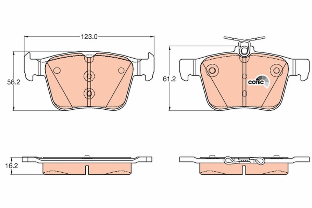 REAR PADS TRW VAG