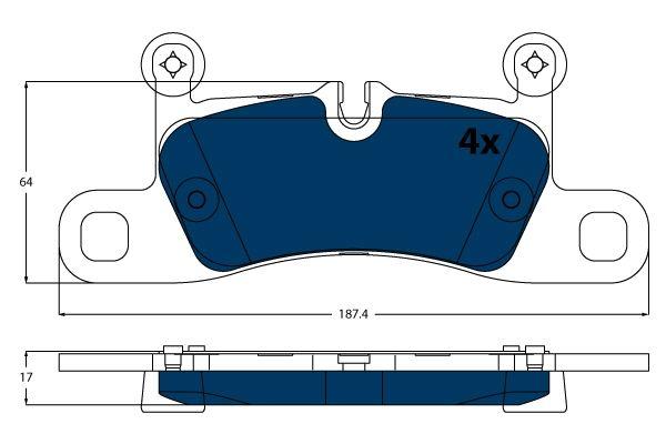BRAKE PADS REAR TRW VAG (ELECTRIC BLUE)