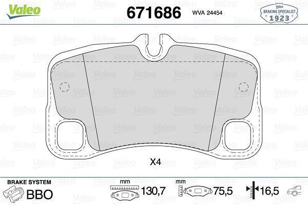 BRAKE PADS REAR VALEO PORSCHE