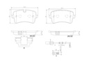 BRAKE PADS REAR WITH SENSOR BREMBO CERAMIC VAG