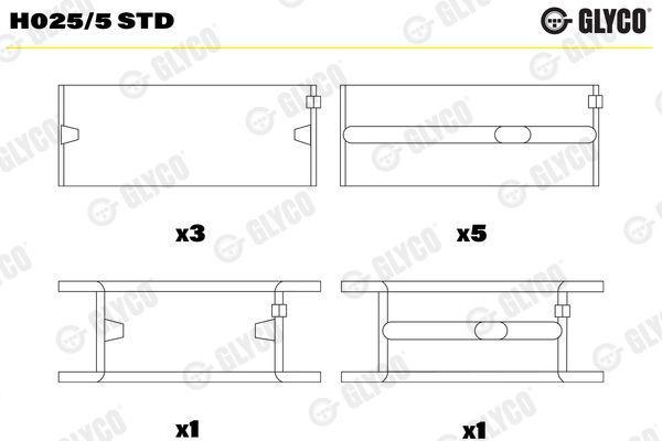 MAIN BEARINGS SET GLYCO VAG