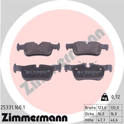 REAR PADS ZIMMERMANN BMW/MINI