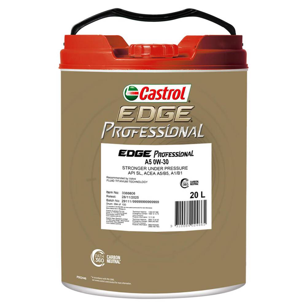 ENGINE OIL 20L 0W30 A5 EDGE PROFESSIONAL CASTROL