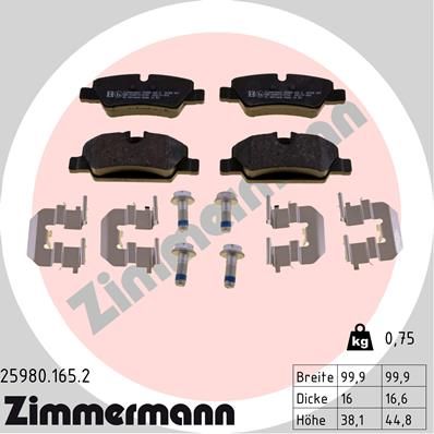 REAR PADS ZIMMERMANN MINI