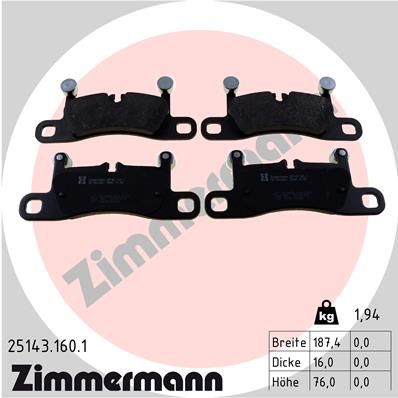REAR PADS ZIMMERMANN PORSCHE