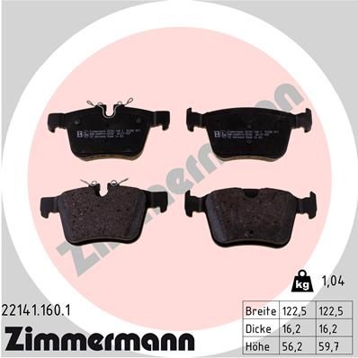 REAR PADS ZIMMERMANN VOLVO LAND ROVER JA