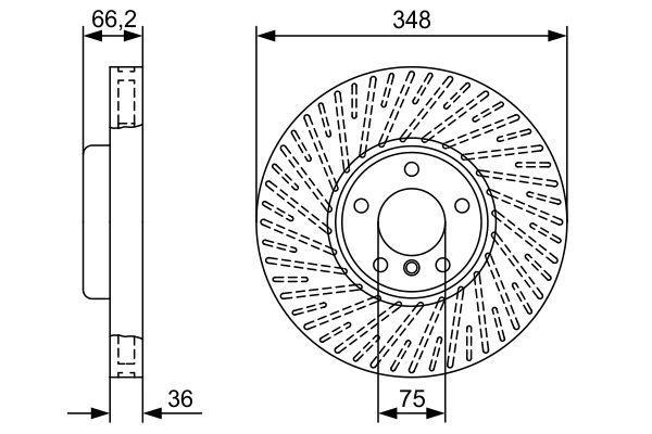 BRAKE DISC FRONT LH 348MM BOSCH BMW