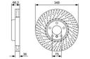 BRAKE DISC FRONT LH 348MM BOSCH BMW