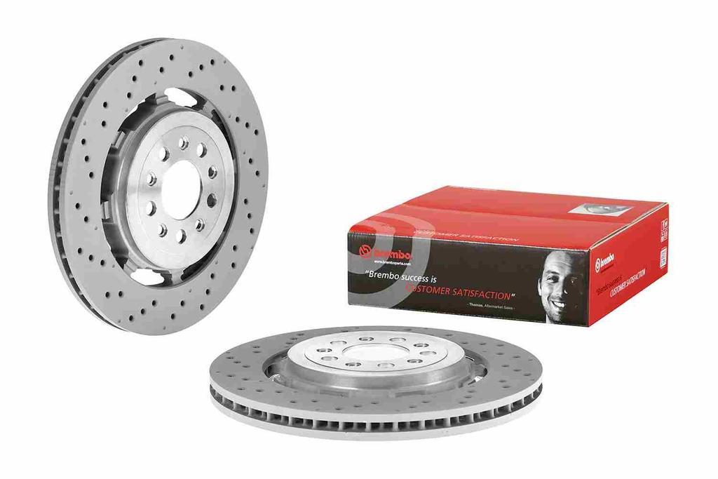 BRAKE DISC REAR 350MM BREMBO ALFA (CROSS DRILLED - DUEL CAST)