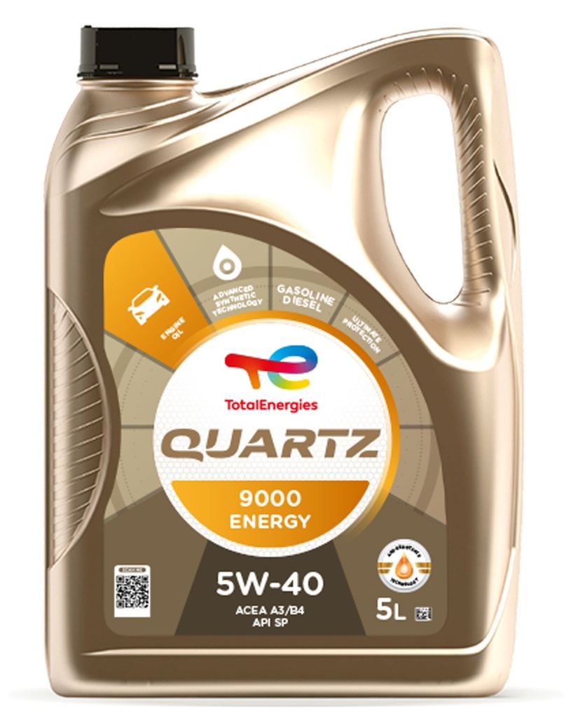 ENGINE OIL 5L 5W40 QUARTZ 9000 ENERGY TOTAL A3/B4