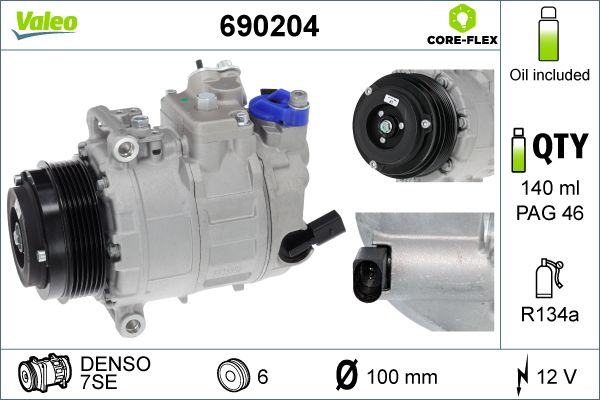 A/C COMPRESSOR 7SEU17C VALEO VAG