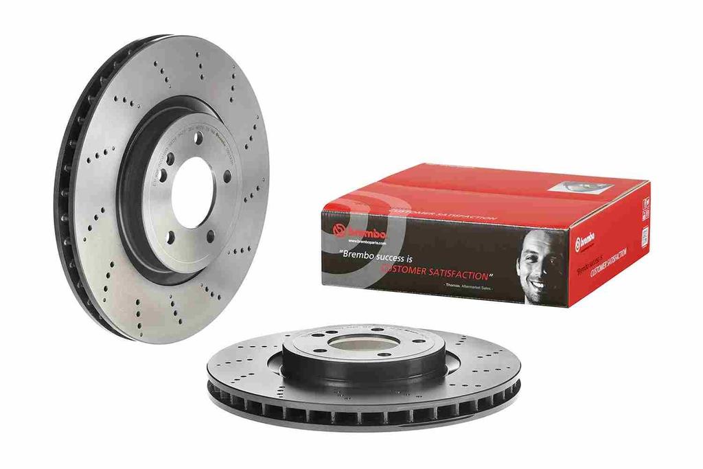 BRAKE DISC REAR 370MM BREMBO MERC (CROSS DRILLED)