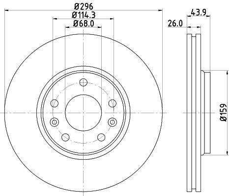 BRAKE DISC FRONT 296MM PAGID RENAULT