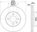 BRAKE DISC FRONT 256MM PAGID VAG