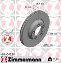 FRONT DISC RH 350MM ZIMMERMANN PORSCHE