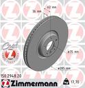 BRAKE DISC FRONT RH 395MM ZIMMERMANN BMW (SINGLE CAST)