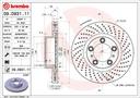 BRAKE DISC FRONT 330MM RH BREMBO PORSCHE (CROSS DRILLED)